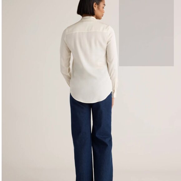 Quince Washable Stretch Silk Notch Collar Blouse - Picture 5 of 6